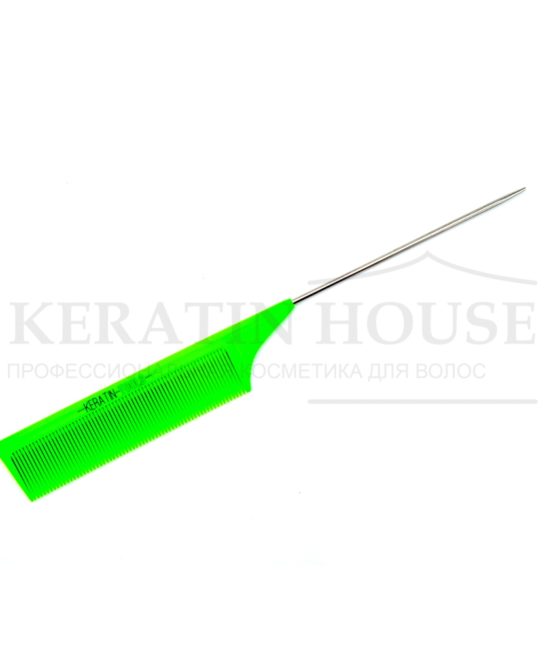 Расческа Keratin Tools карбоновая с металл. хвостиком Зеленая