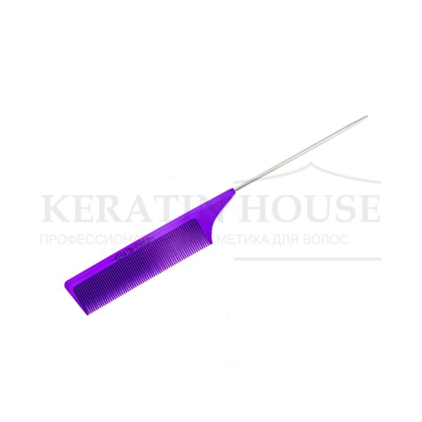 Расческа Keratin Tools карбоновая с металл. хвостиком Фиолетовая